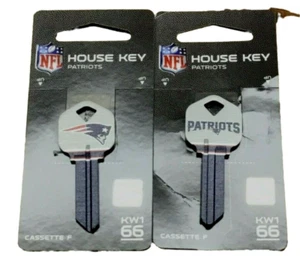 2 NFL Officially Licensed New England Patriots Football House key Blanks KW1 #66 - Picture 1 of 1