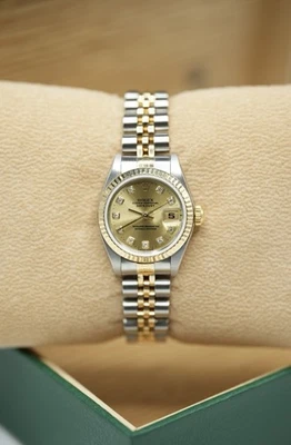 Rolex Datejust de acero y oro para damas 26 mm 79173 esfera de diamantes champán de fábrica Foto 1 de 4
