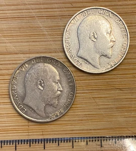 2x Shillings Edward VII 1910 (ref #42) - Bild 1 von 6
