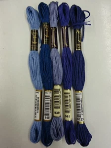5  Original Anchor Stickgarn/Sticktwist MEZ- BLAU-Töne - 6 Fädig-teilbar - Bild 1 von 2