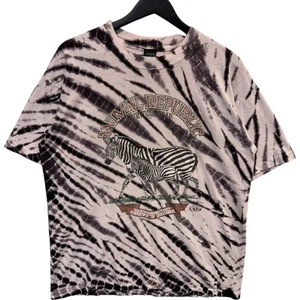 Vintage Animal Republic Survival Gear Zebra Tee 90s White Mens L - Picture 1 of 7