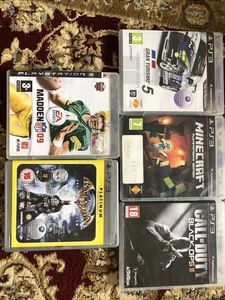 PS3 GAMES- BATMAN AA, COD BO II, MADDEN 9, GT V ACADEMY EDITION, MINECRAFT - Picture 1 of 11