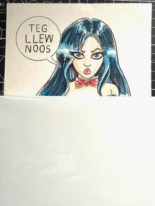 Signierte Original Robert Smith Naughty Zatanna Get Well Soon Karte Marker 6,5 x 8,5 - Bild 1 von 1