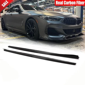 For BMW 8 Series G16 M8 M850i 4-Door Real Carbon Side Skirts Extensions Spoiler - Picture 1 of 16