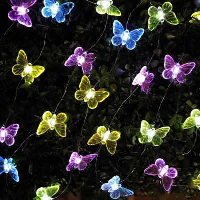 Outdoor Solar String Lights Butterfly Decorative Fairy Lights 17.7ft 36 Led S... - Image 1 of 4
