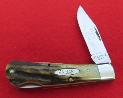 Ka-Bar USA AAA+ STAG Baby Bullet Lockblade Knife Kabar Knife Collectors Mint NR - Image 1 of 3