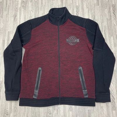 CHAQUETA SUDADERA AMERICAN FIGHTER JASPEADA ROJA/NEGRA CREMALLERA COMPLETA POLAR LOGO HOMBRE M Foto 1 de 4