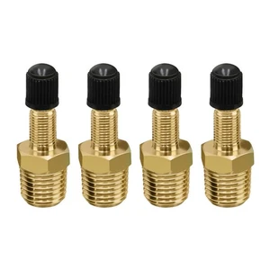 4x 28mm Brass Valve Adapter 1/4" NPT (M) to Standard for Schrader Valve (M) - Picture 1 of 14