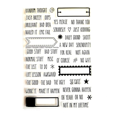 PENSAMIENTOS ALEATORIOS Técnica Martes Sellos Transparentes Dichos Etiquetas Cosas Lección bb228 Foto 1 de 2