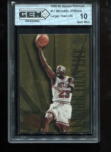 Michael Jordan 1995-96 Skybox Premium #L1 Larger Than Life NBA Bulls GEM MINT 10 - Picture 1 of 2