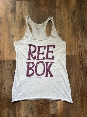 Camiseta sin mangas de entrenamiento deportiva Reebok Racerback gris claro talla S Foto 1 de 4