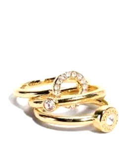 Coach offener Kreis Halo Ring Set vergoldet Messing Größe 8 Liste $ 98 ~ F67074 - Bild 1 von 6