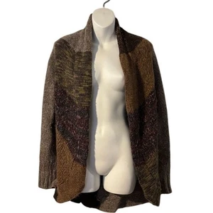 A. Giannetti Geometric Pattern Open Front Cardigan Sweater Multi Color Size M - Picture 1 of 6