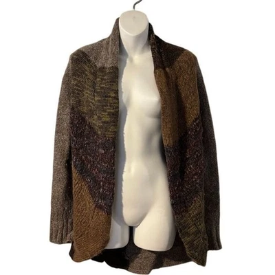 A. Giannetti Geometric Pattern Open Front Cardigan Sweater Multi Color Size M - Image 1 of 4