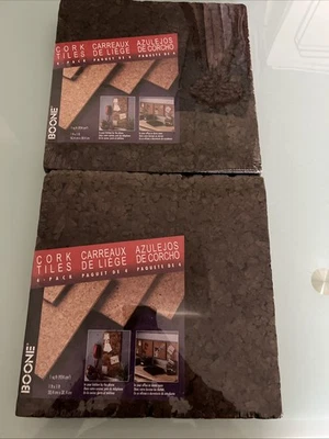 Lot Of 2- Cork Board Bulletin Board Tiles, 12" x 12" (4 Per Pack) *8 Tiles Total - Image 1 of 4