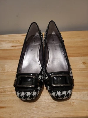 Anne Klein Aktaregan Size 6 M Womens Shoes Black & White Houndstooth Pumps NEW - Image 1 of 4