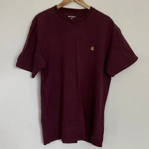 Carhartt WIP Work in Progress Chase Maroon Short Sleave Tee Shirt Size XL - Picture 1 of 4