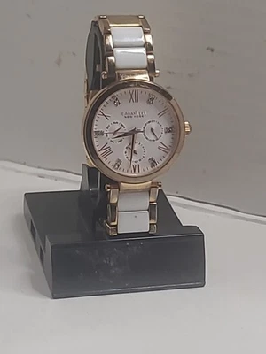Relógio casual feminino Caravelle New York quartzo aço inoxidável, dois tons, 44N108 - Imagem 1 de 4