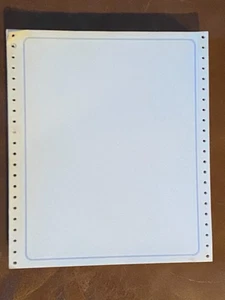 Dot Matrix Computer Printer Paper Continuous Track Feed - 9.5" x 11" - Picture 1 of 5