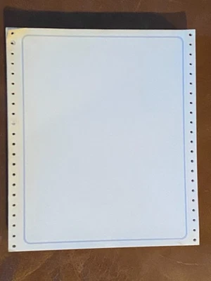 Dot Matrix Computer Printer Paper Continuous Track Feed  - 9.5" x 11" - Image 1 of 4