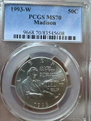 MS70 1993-W Madison Bill of Rights Commemorative Half Dollar PCGS *9647 - Image 1 of 3