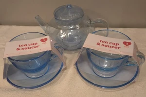 Juego de té azul de 5 piezas * Jarra y 2 tazas y platillos **Nuevo** Objetivo  - Imagen 1 de 6