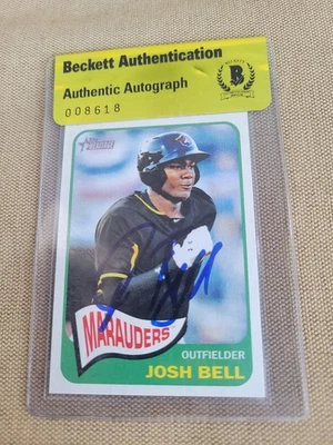 Josh Bell Signed 2014 Topps Heritage Minors Baseball Card Pirates BGS Coa - Image 1 of 2