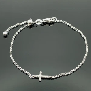 ARMBAND AUS 925/-SILBER RHODINIERT MIT DIAMANTEN (GES. CA. 0,05 CT.) SCHMUCKJAGD - Bild 1 von 4