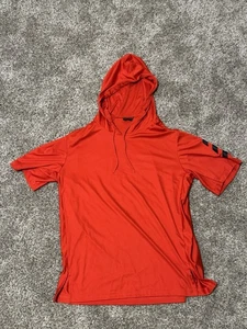 Adidas Hoodie Mens XL Red Basketball Club Short Sleeve Shirt Excellent! - Picture 1 of 6