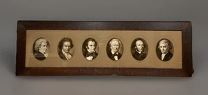Famous Composers Musicians Portrait Collage 12x38 Picture W/Antique Oak Frame - Picture 1 of 14
