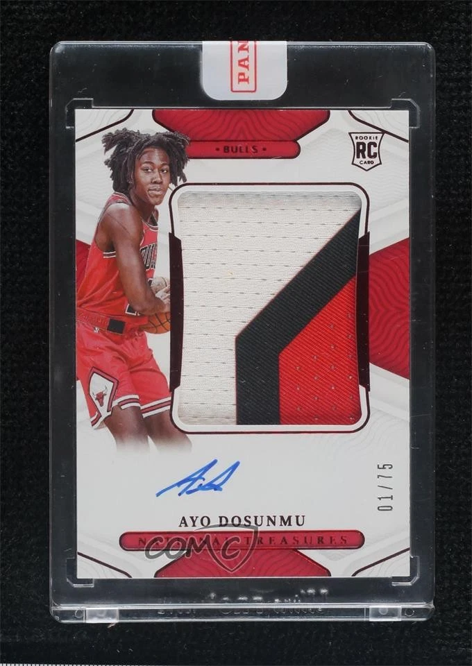 2021 Panini National Treasures NBA 75th /75 Ayo Dosunmu RPA Rookie Patch Auto RC - Image 1 of 2