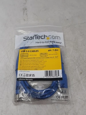 StarTech 6ft SuperSpeed USB 3.0 Extension Cable Blue A Male to A Female USB3SEXT - Image 1 of 4