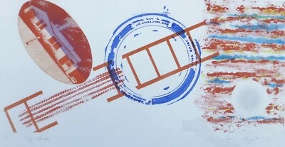 James Albert Rosenquist Cliff Hanger 1978 Gravura Assinada à Mão emoldurada Artista dos EUA - Imagem 1 de 4