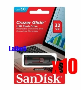 10x SanDisk Cruzer Glide 32GB USB Flash Drive Disk 2.0 Flash CZ60 Lot of 10pcs - Picture 1 of 1