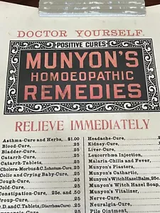 DOCTOR YOURSELF MUNYON'S REMEDIES POSTER, Snake Oil, Medical, Nurse, Doctor, VTG - Picture 1 of 14