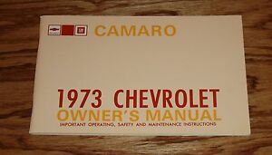 1973 Chevrolet Camaro Owners Operators Manual 73 Chevy