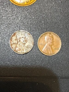 1943 steel penny ,1944 wheat penny,and 1977 copper penny,1965 and 1967 Quarter, - Picture 1 of 4