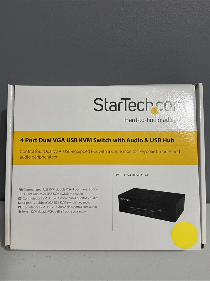 StarTech 4-port KVM Switch with Dual VGA and 2-port USB Hub - Image 1 of 1