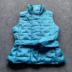 Talbots Vest Womens Size Small Teal Sleeveless Quilted Full Zip Pockets Nylon - Picture 1 of 12
