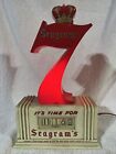 VINTAGE 1950'S SEAGRAM’S WHISKEY LIGHTED SIGN CLOCK  7x12
