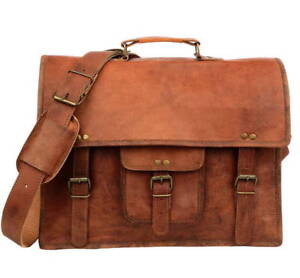  Leder Vintage Satchel Bag Messenger Schulter Mann Ipad / Laptop Aktentasche Tas