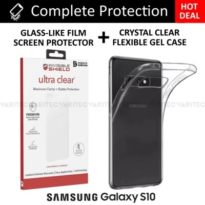 Zagg S10 Film Screen Protector Saver + Clear Case Cover for Samsung Galaxy S10 - Image 1 of 4