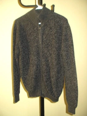 L.L. Bean Long Sleeve Full Zip Tweedy Grey 100% Cotton Sweater Mens Size Med  - Image 1 of 3