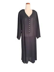 Witchy Goth Vintage Dress Pure Gold Sheer Dress Size 16 A-Line 3/4 Sleeve VGC - Bild 1 von 9
