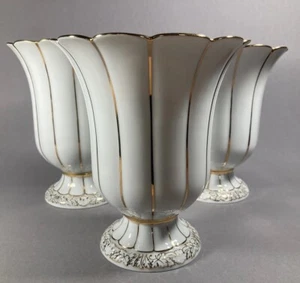 Meissen X-Shape Vase Flower Vase Chalice Vase White Gold 1st Choice EXCELLENT! - Picture 1 of 8