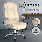 Artiss Executive Office Chair Computer Gaming Chairs Pu Leather Tilt Beige