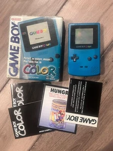 Nintendo Game Boy Color Teal Blue Complete in Box CIB With Manuals CGB-001 OEM - Picture 1 of 16