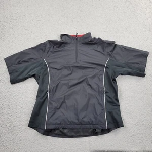 FJ FootJoy DryJoys 1/4 Zip Jacket Womens Large Black Windbreaker Short Sleeve - Picture 1 of 8