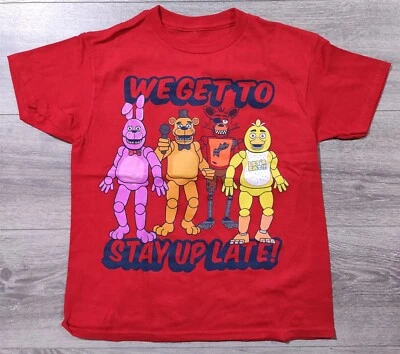 Camiseta camiseta roja de manga corta Five Nights At Freddy's pequeña para niños jóvenes Foto 1 de 4