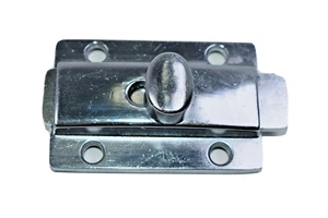 Chrome Commercial Bathroom Heavy Duty Partition Door Hardware Latch Oval Knob - Picture 1 of 6